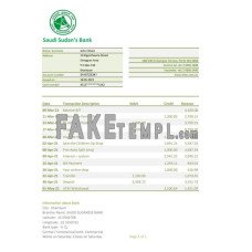 Sudan Saudi Sudanese fake bank statement Excel and PDF template