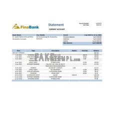 Suriname Finabank fake bank statement Word and PDF template