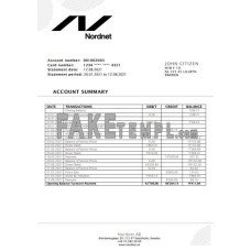 Sweden Nordnet AB fake bank statement Word and PDF template