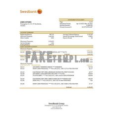 Sweden Swedbank fake bank statement Word and PDF template