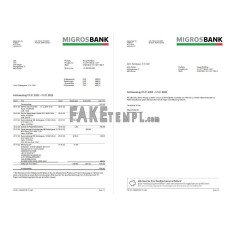 Switzerland Migrosbank fake bank statement Word and PDF template, 2 pages