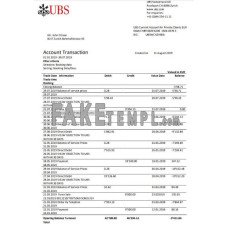 Switzerland UBS fake bank statement Word and PDF template, version 1