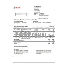 Switzerland UBS fake bank statement Excel and PDF template, Version 2