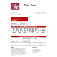 Syria Cham fake bank statement Word and PDF template