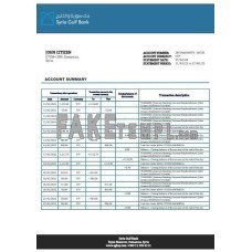 Syria Gulf fake bank statement Word and PDF template