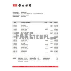 Taiwan Chang Hwa fake bank statement Excel and PDF template