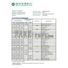 Taiwan Cooperative fake bank statement Excel and PDF template