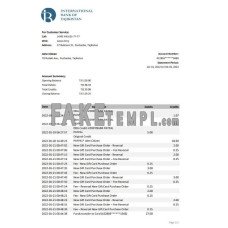 Tajikistan ITB fake bank statement Excel and PDF template