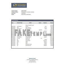 Tajikistan Spitamen fake bank statement Excel and PDF template