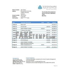 Tajikistan The First MicroFinance (FMFB) fake bank statement Excel and PDF template