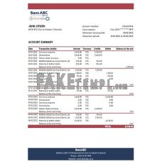 Tanzania BancABC fake bank statement Excel and PDF template