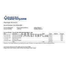 Thailand Bangkok fake bank statement Excel and PDF template