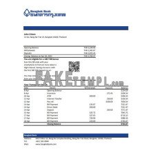 Thailand Bangkok fake bank statement Excel and PDF template, version 2