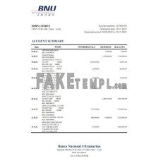 Timor-Leste BNU fake bank statement Excel and PDF template