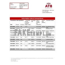 Tunisia ATB fake bank statement Word and PDF template