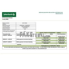 Turkey Sekerbank fake bank statement Word and PDF template