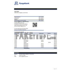 Turkmenistan Rysgal fake bank statement Excel and PDF template