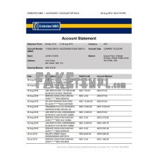 UAE Abu Dhabi Emirates NBD fake bank statement Word and PDF template