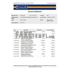 UAE Dubai NBD fake bank statement Word and PDF template, version 2