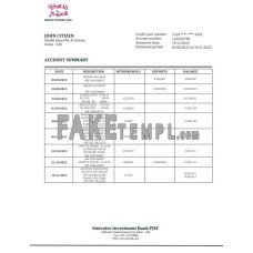 United Arab Emirates Investment fake bank statement Word and PDF template