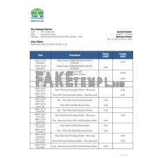 United Arab Emirates MCB fake bank statement Word and PDF template