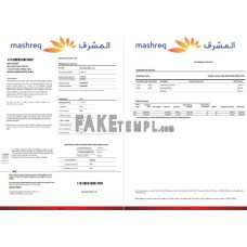 UAE Mashreq fake bank statement Word and PDF template, 4 pages