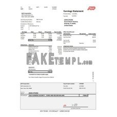 USA ADP Earnings fake bank statement Excel and PDF template