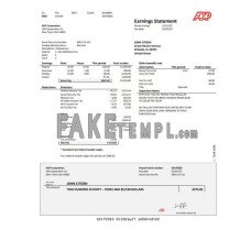 USA ADP Earnings fake bank statement Word and PDF template