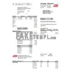 USA ADP business corporate earnings fake bank statement Excel and PDF template