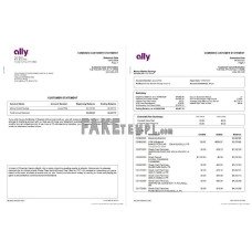 USA Ally fake bank statement Word and PDF template(4 pages)