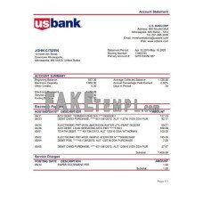 USA Bancorp fake bank statement Word and PDF template