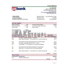 USA Bancorp fake bank statement Word and PDF template, version 2