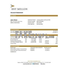 USA Bank of New York Mellon fake bank statement Excel and PDF template