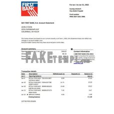 USA Bay First fake bank statement Word and PDF template, 2 pages, version 2