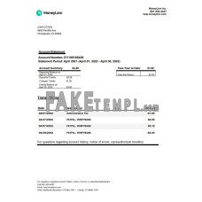 USA California MoneyLion fake bank statement Word and PDF template