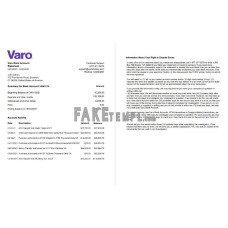 USA California Varo fake bank statement Excel and PDF template (2 pages)