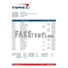 USA Capital One fake bank statement Excel and PDF template