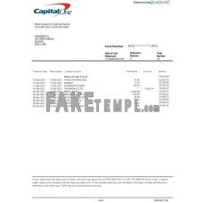 USA Capital One fake bank statement photoshop template PSD, version 2