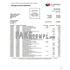 USA Capitec fake bank statement Word and PDF template