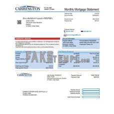 USA Carrington Mortgage Services fake bank statement Word and PDF template