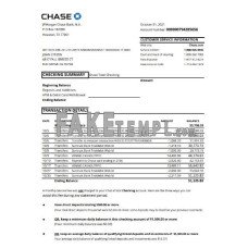 USA Chase account fake bank statement Excel and PDF template