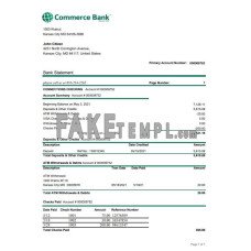 USA Commerce fake bank statement Excel and PDF template