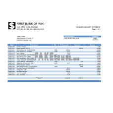 USA First Bank of Wiki fake bank statement Word and PDF template