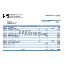 USA First Bank of Wiki fake bank statement Excel and PDF template