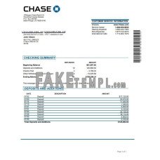 USA JP Morgan Chase fake bank statement Word and PDF template