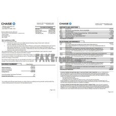 USA JP Morgan Chase fake bank statement Word and PDF template, 2 pages