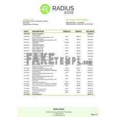 USA Massachusetts Radius fake bank statement Word and PDF template