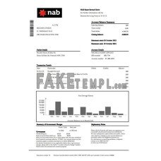 USA NAB fake bank statement Excel and PDF template