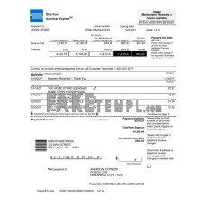 USA New York American Express Blue fake bank statement Word and PDF template