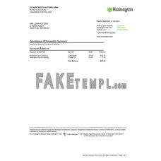 USA Ohio Huntington fake bank statement Word and PDF template, 7 pages